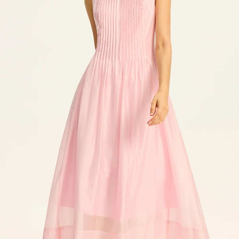 Commense Light Pink Pleated Midi Dress